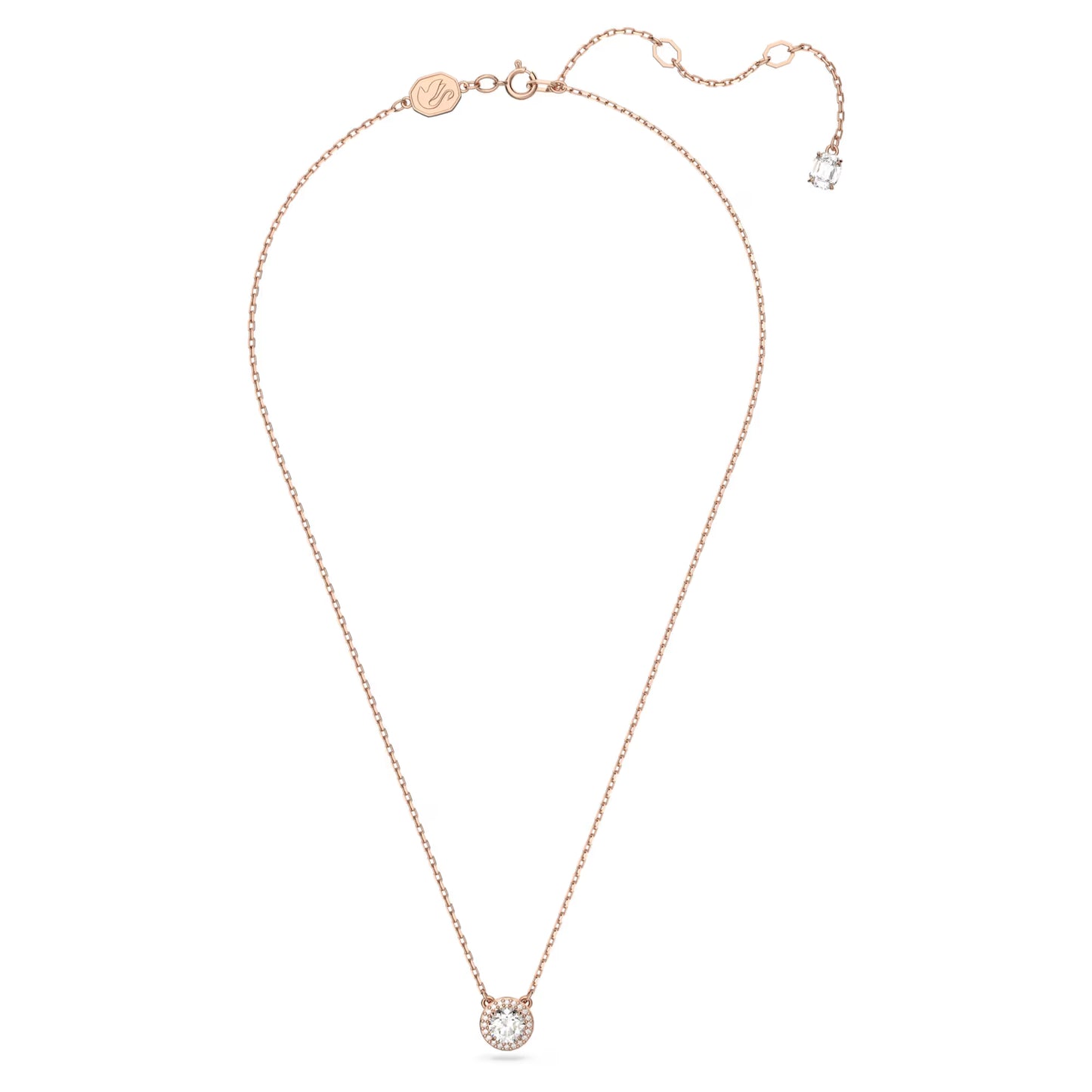 Constella pendant, Round cut, Pavé, White, Rose