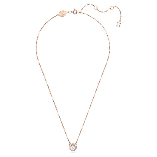 Constella pendant, Round cut, Pavé, White, Rose