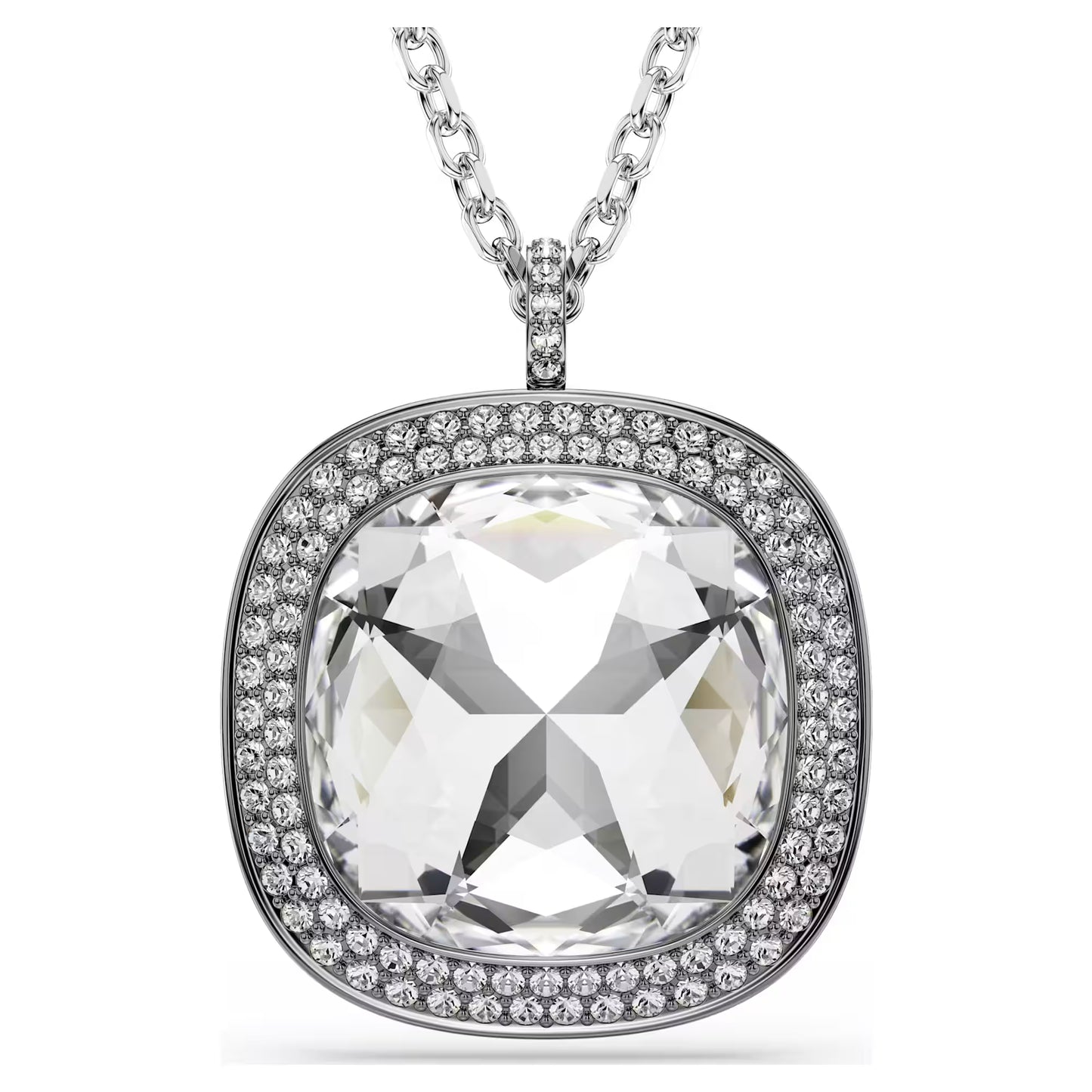 Una Angelic pendant and brooch, Cushion cut, White, Mixed plating