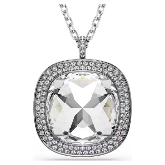 Una Angelic pendant and brooch, Cushion cut, White, Mixed plating