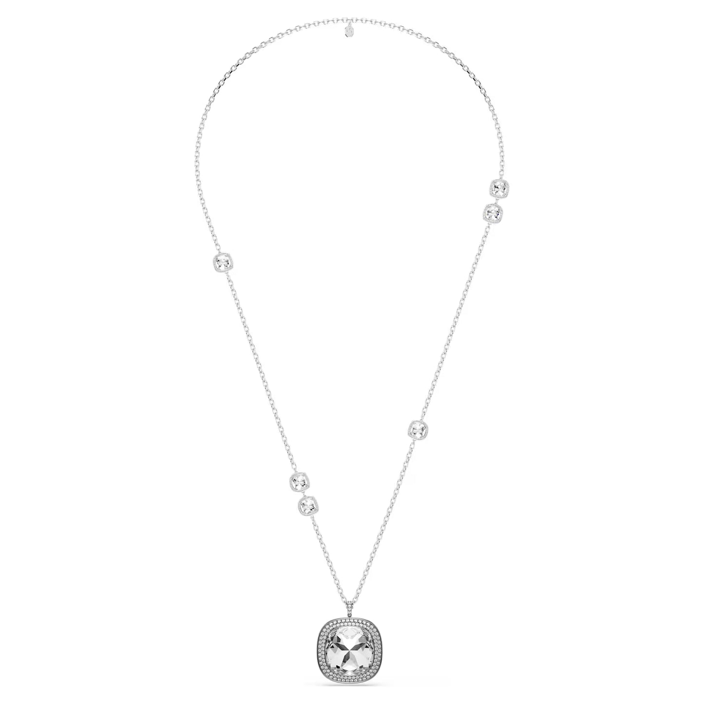 Una Angelic pendant and brooch, Cushion cut, White, Mixed plating