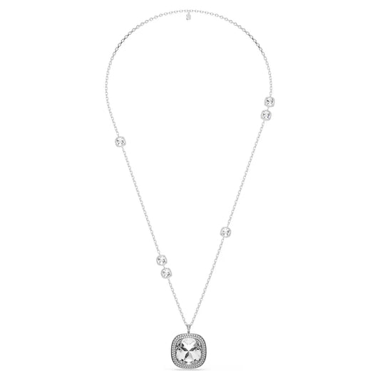 Una Angelic pendant and brooch, Cushion cut, White, Mixed plating