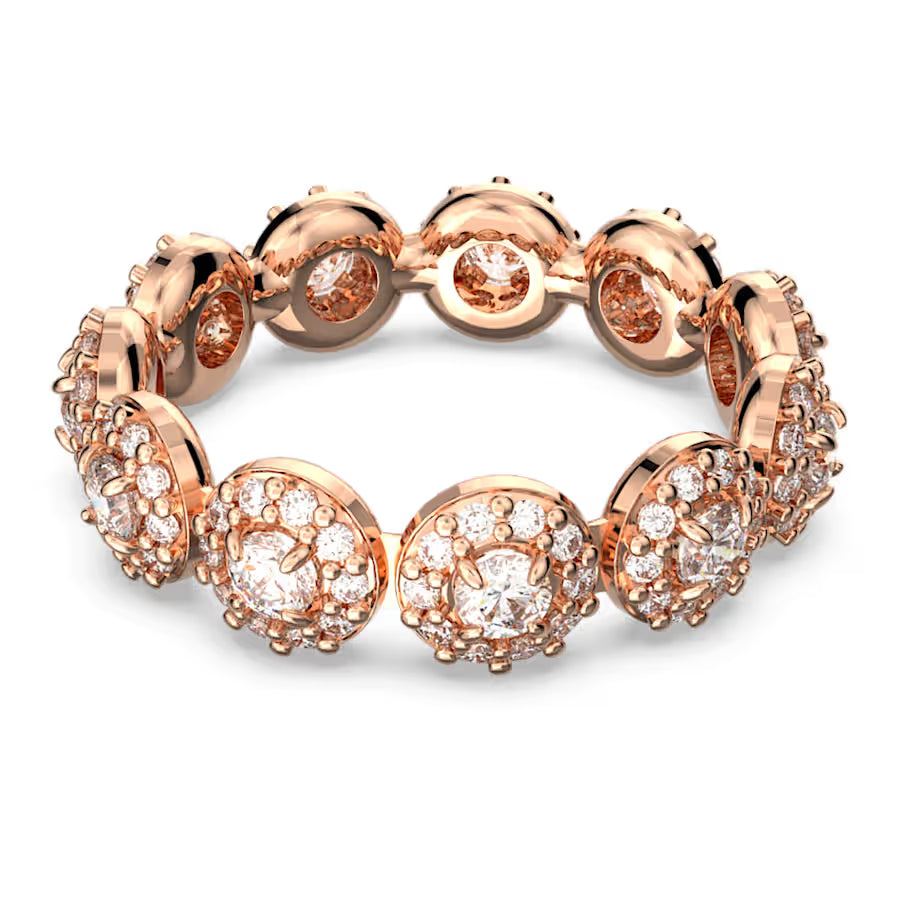 Una Angelic ring, Round cut, White, 18k rose gold finish