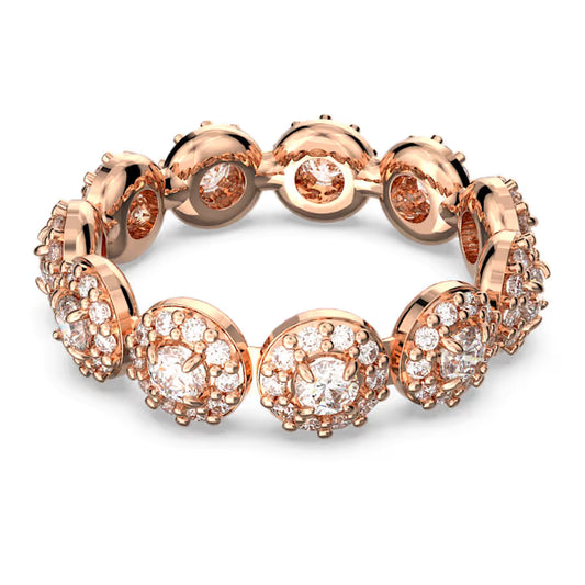 Una Angelic ring, Round cut, White, 18k rose gold finish