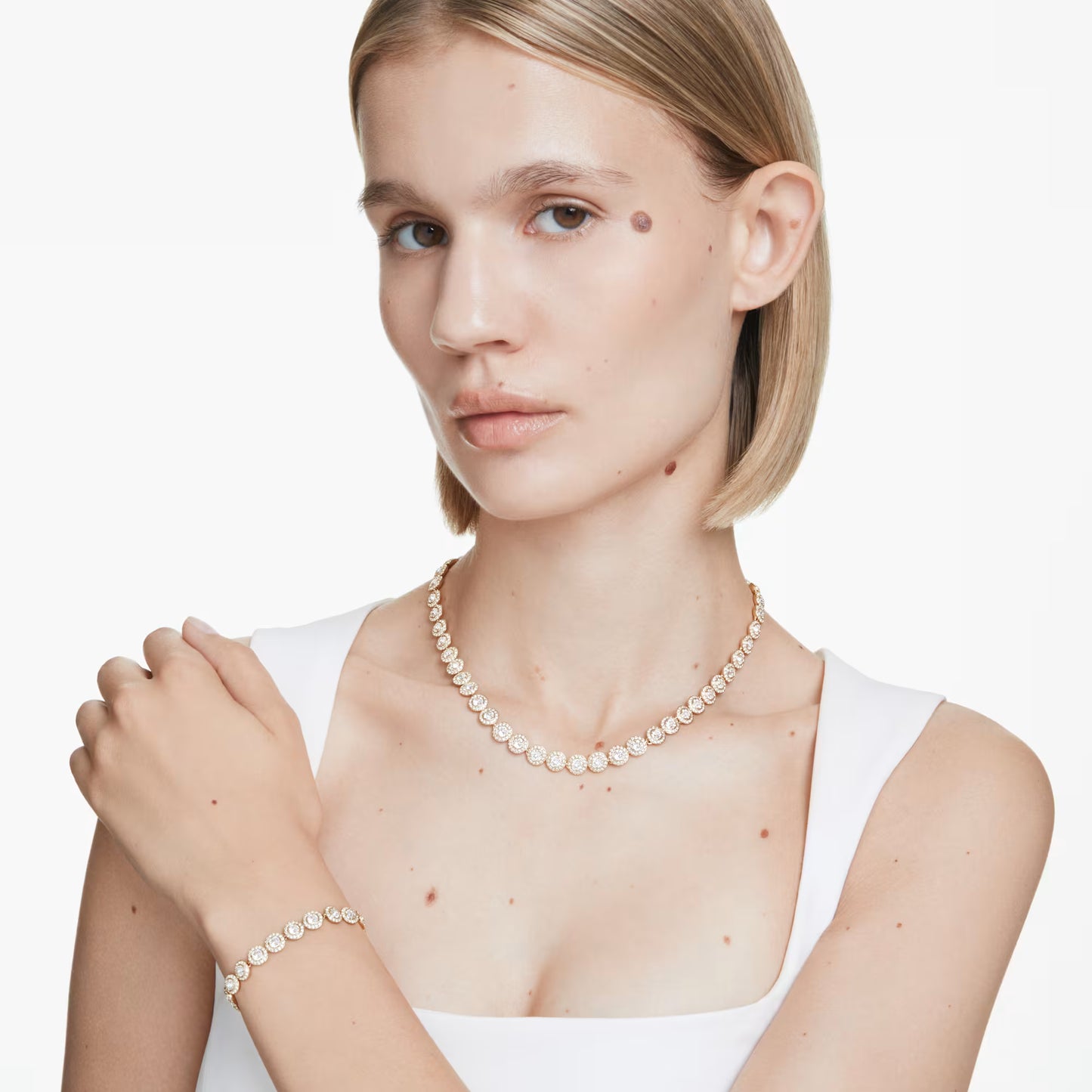 Una Angelic set, Round, Gold-tone