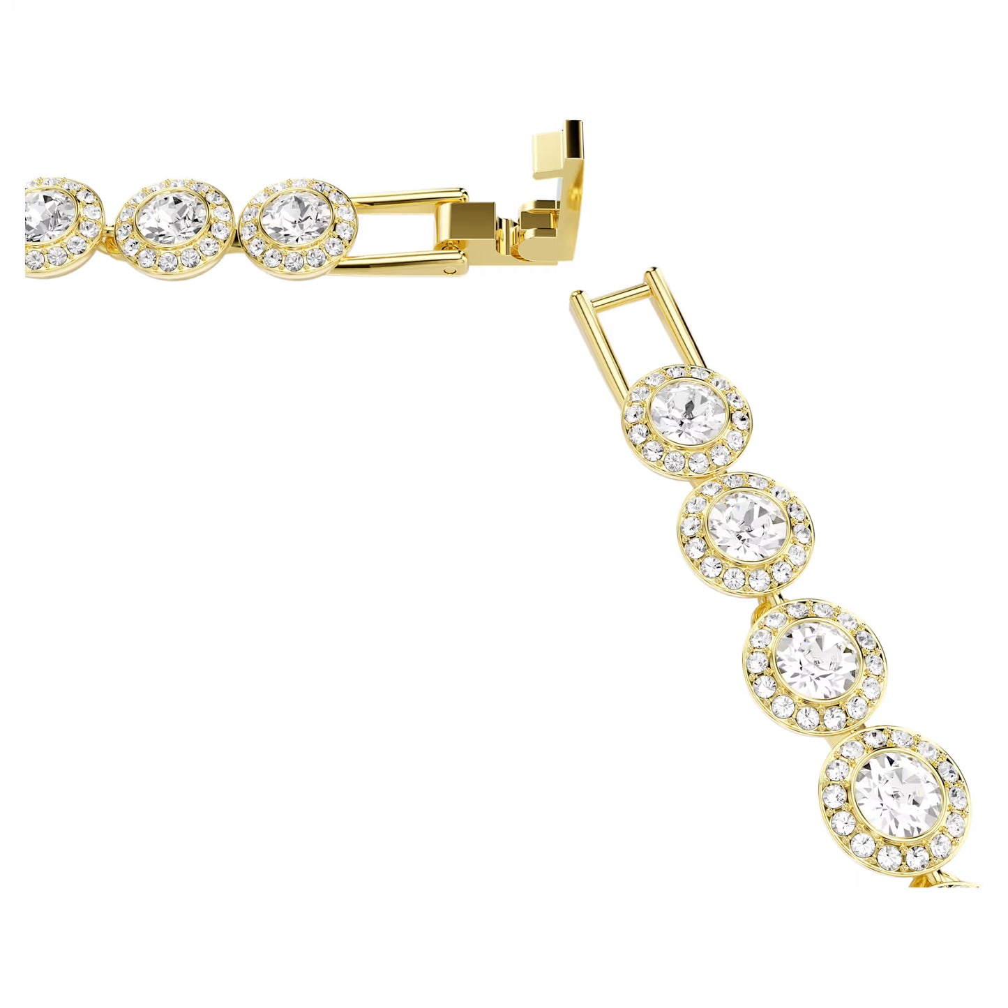 Una Angelic set, Set (3), Round cut, White, Gold-tone plated