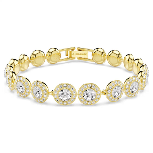 Una Angelic set, Set (3), Round cut, White, Gold-tone plated