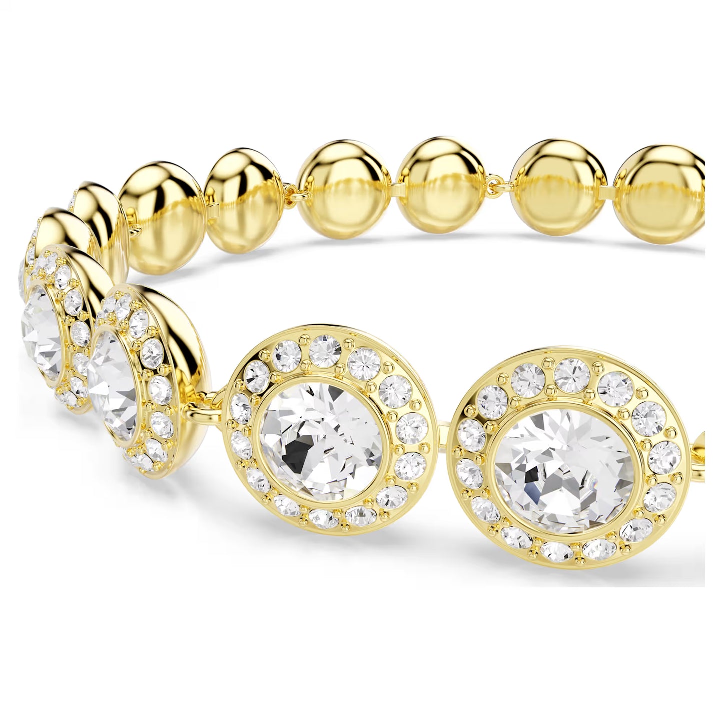 Una Angelic set, Set (3), Round cut, White, Gold-tone plated