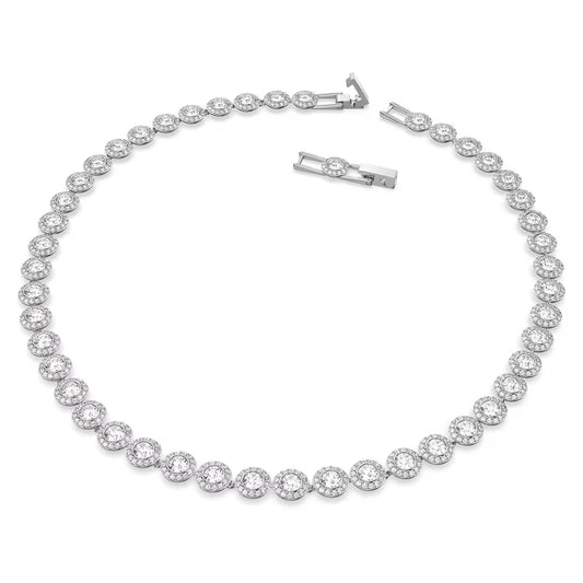 Una Angelic Necklace Set, White, Rhodium