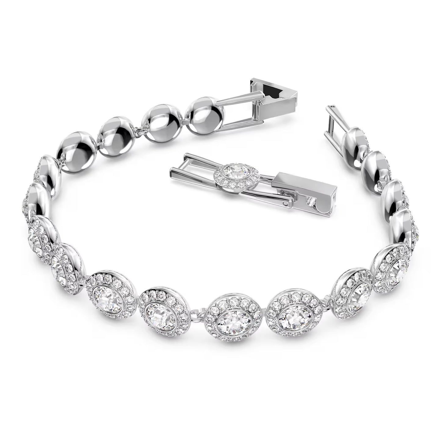 Una Angelic Necklace Set, White, Rhodium
