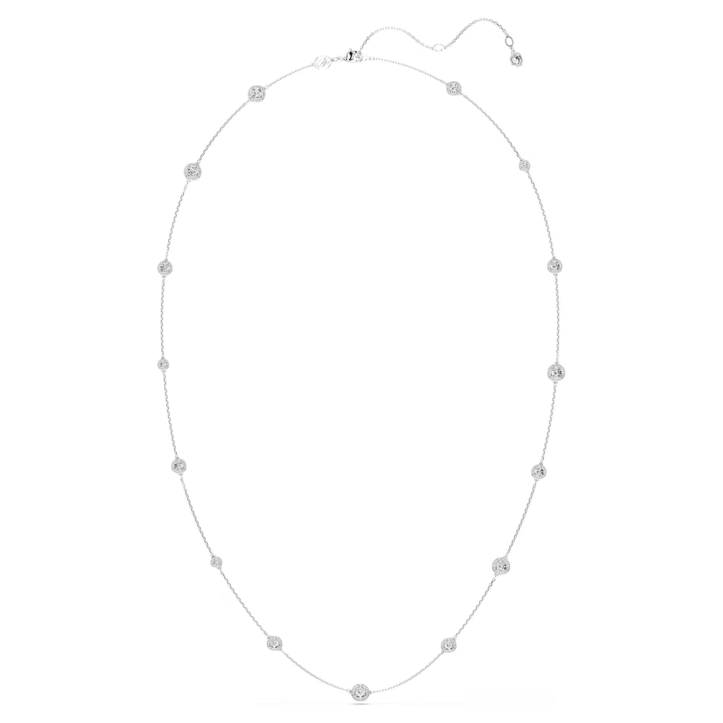 Una Angelic strandage, Round cut, White, Rhodium plated