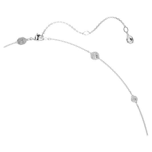 Una Angelic strandage, Round cut, White, Rhodium plated
