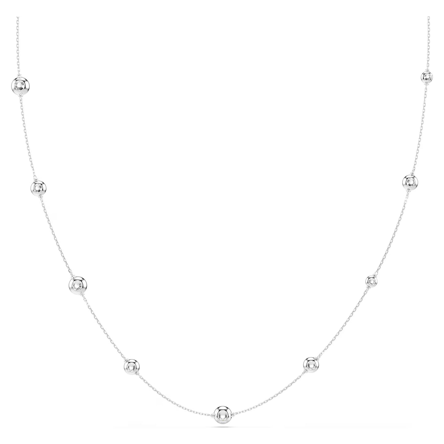 Una Angelic strandage, Round cut, White, Rhodium plated