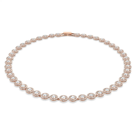 Una Angelic Necklace, White, Rose-gold tone