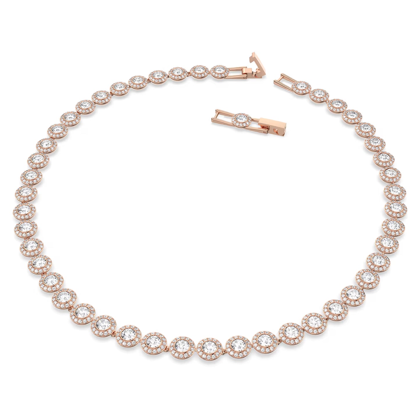 Una Angelic Necklace, White, Rose-gold tone