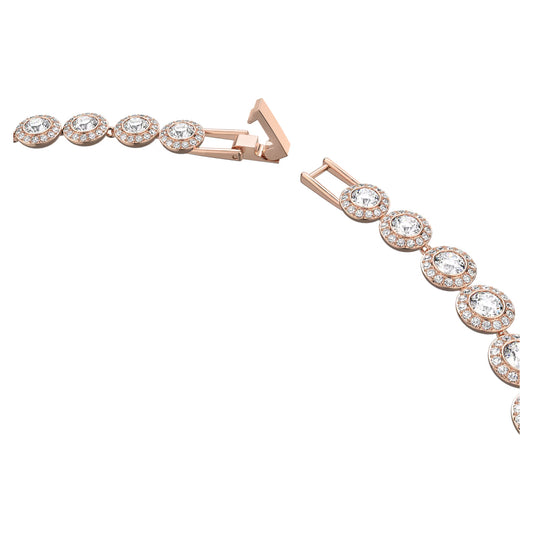 Una Angelic Necklace, White, Rose-gold tone