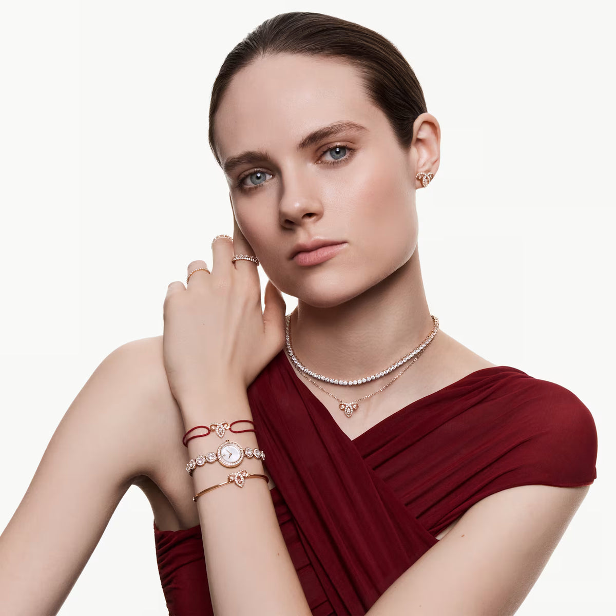 Una Angelic watch, Crystal bracelet, Rose gold tone, Rose gold-tone finish