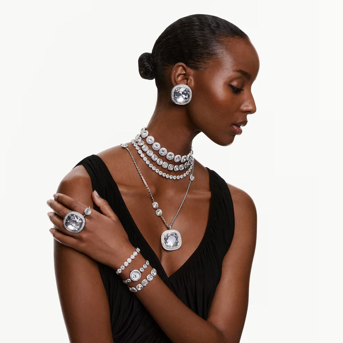 Una Angelic watch, Crystal bracelet, Silver Tone, Stainless steel