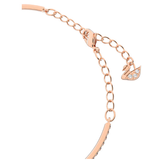 Una bracelet, Round cut, Oval shape, White, Rose gold-tone plated