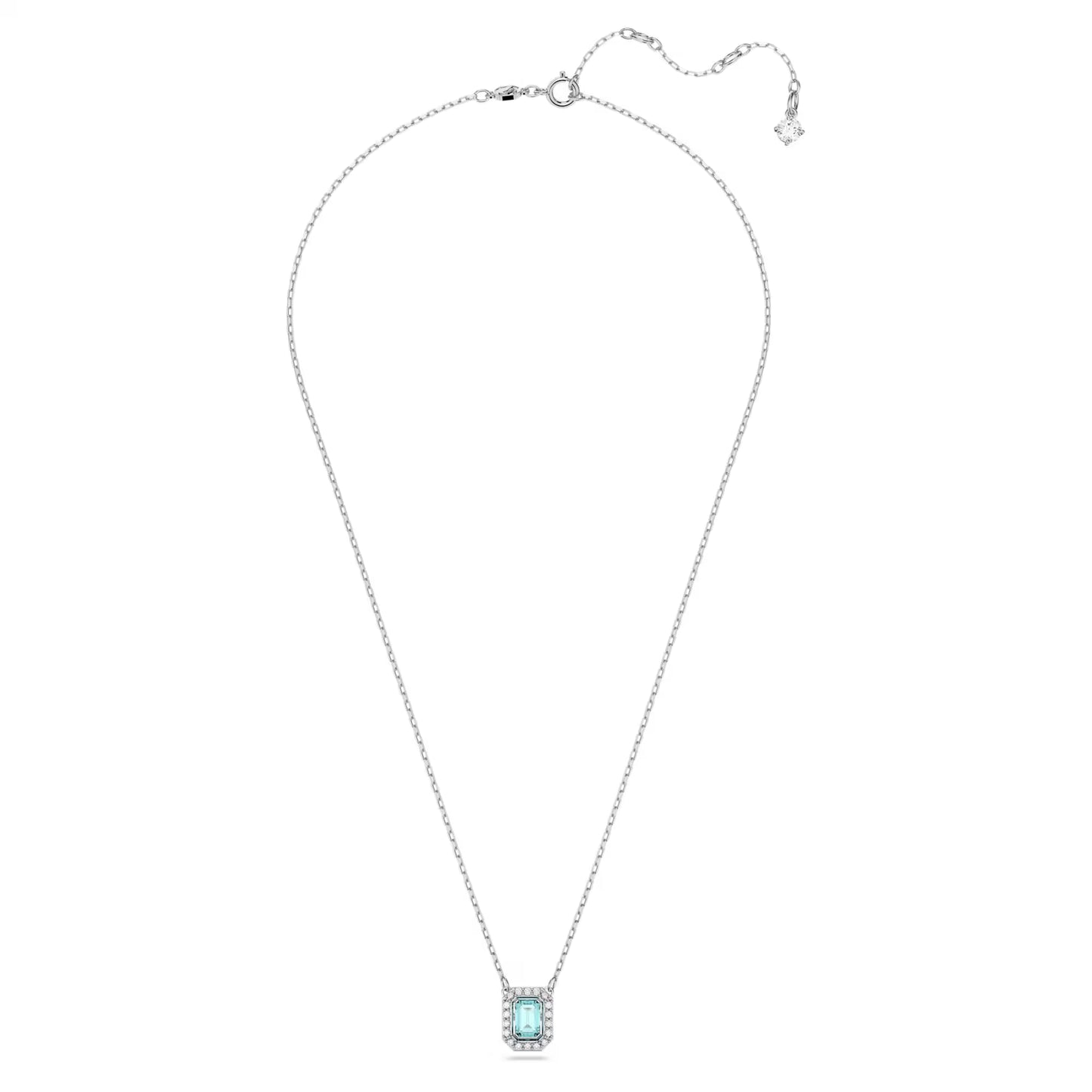 Millenia necklace, Octagon cut, Blue, Rhodium