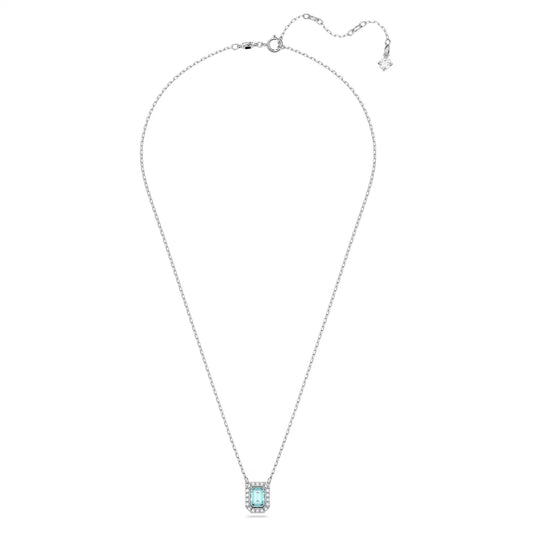 Millenia necklace, Octagon cut, Blue, Rhodium