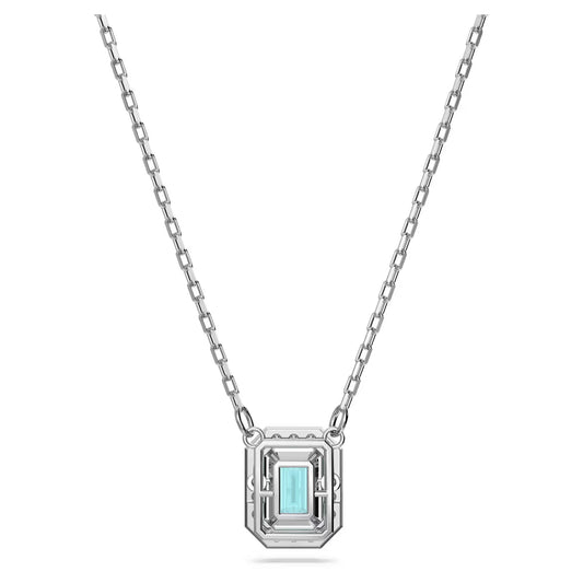 Millenia necklace, Octagon cut, Blue, Rhodium