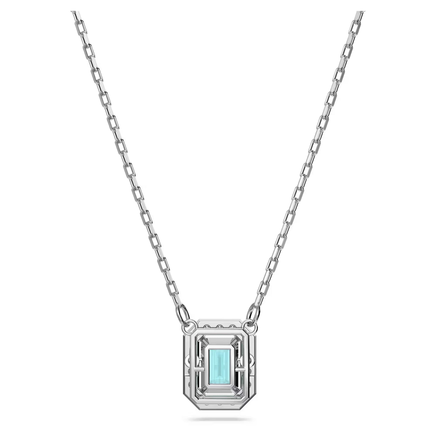 Millenia necklace, Octagon cut, Blue, Rhodium