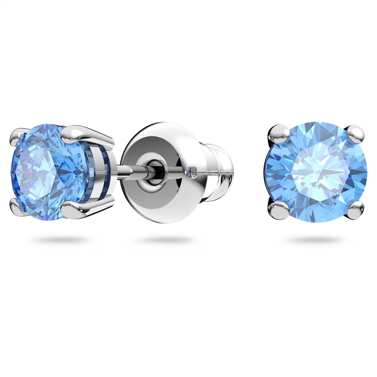Una set, Round cut, Blue, Rhodium plated