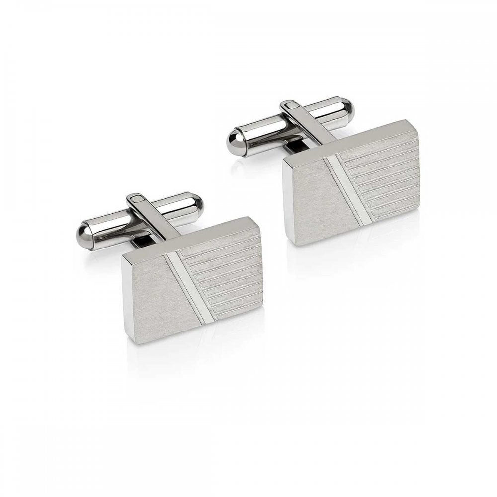Polished Matte Stainless Steel Cufflinks