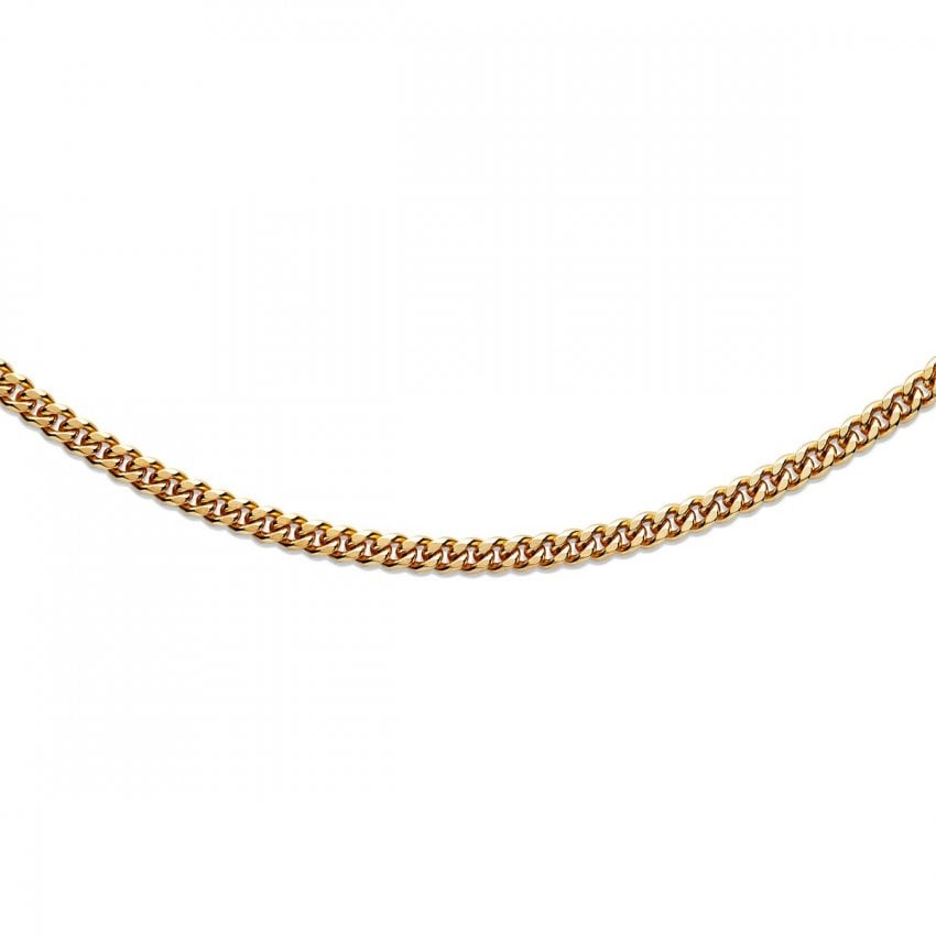 Men's Yellow Gold Plated Polished 55cm Necklace