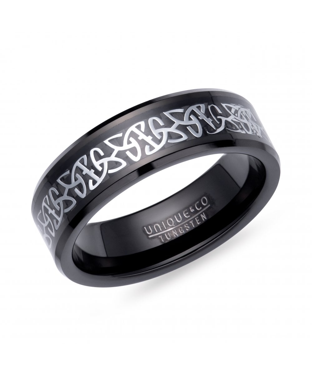 Tungsten Carbide Ring with Black IP Plating - Size 66