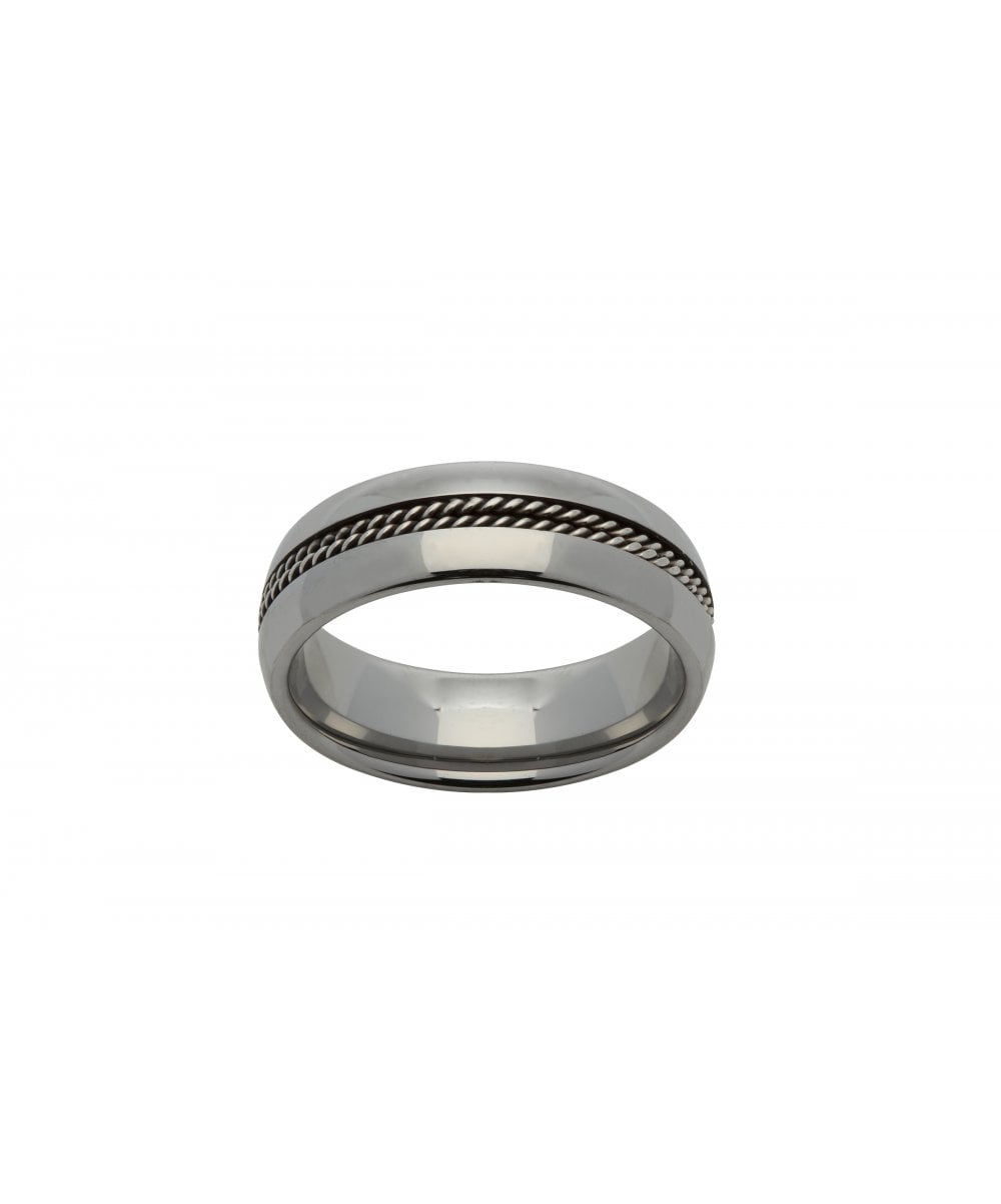 Tungsten Carbide Ring with Steel Wire 7mm - Size 64