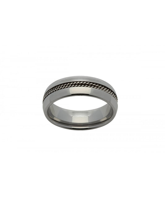 Tungsten Carbide Ring with Steel Wire 7mm - Size 64