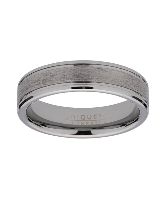 Tungsten 7mm Flat Court Ring - Size 68