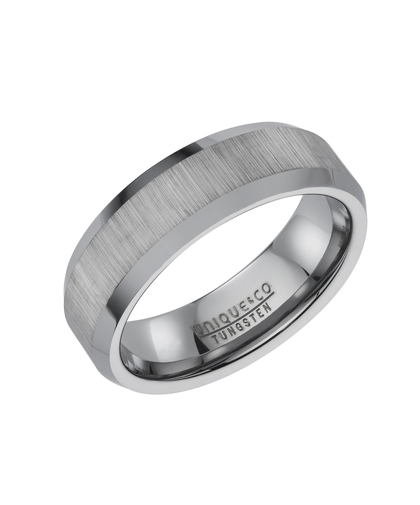 Tungsten Carbide Matte and Polished Ring - Size 70
