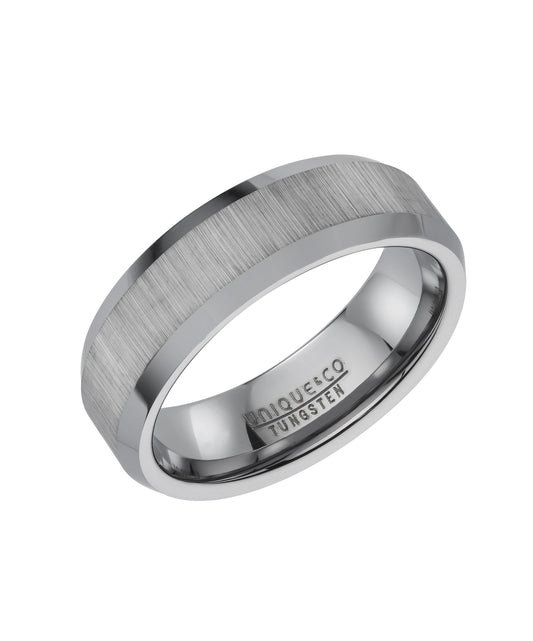 Tungsten Carbide Matte and Polished Ring - Size 70