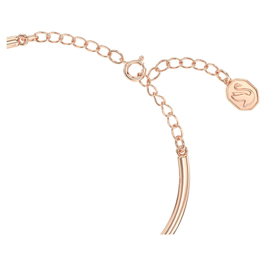Volta bangle, Bow, White, Rose gold-tone