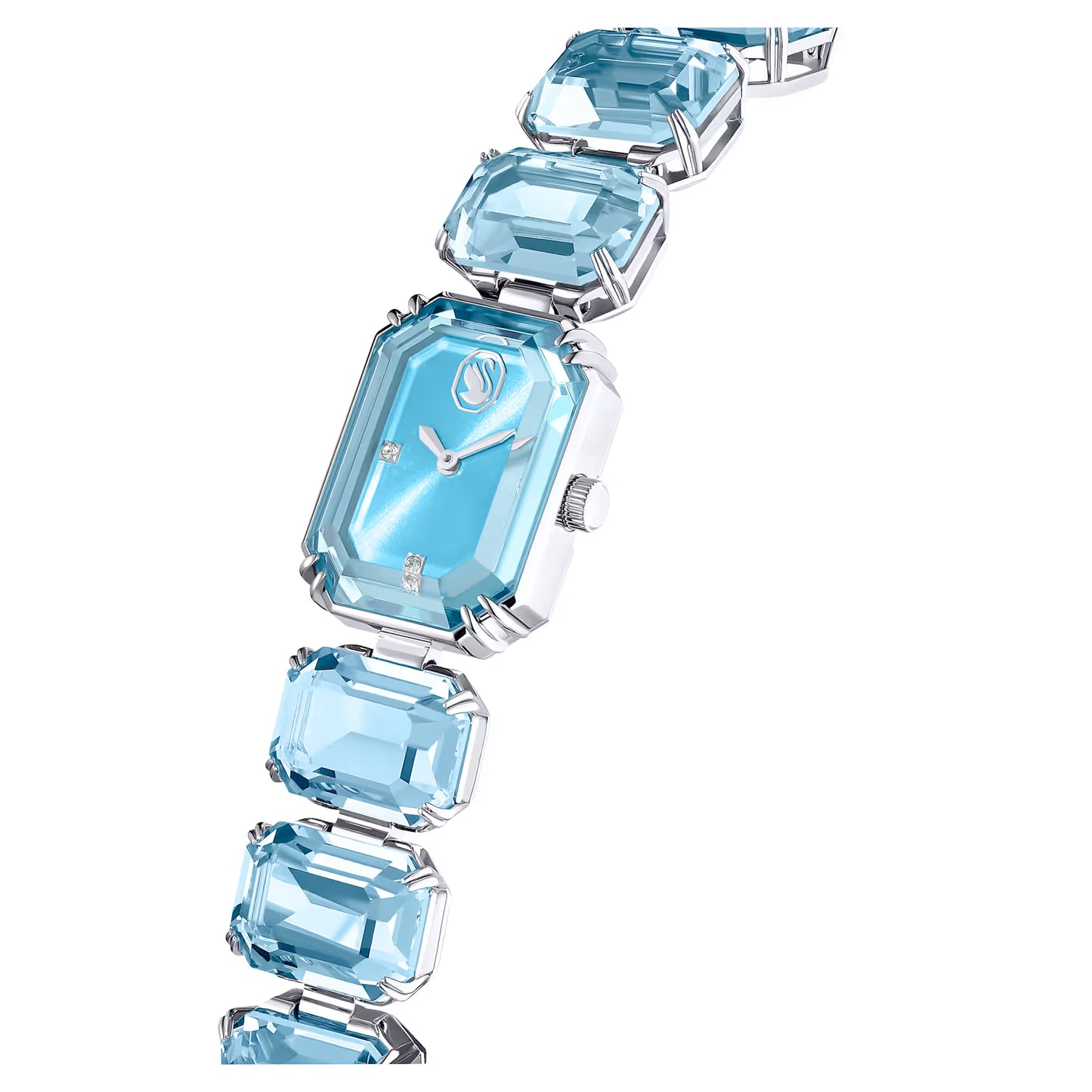 Watch, Octagon cut bracelet, Blue, Stainless steel