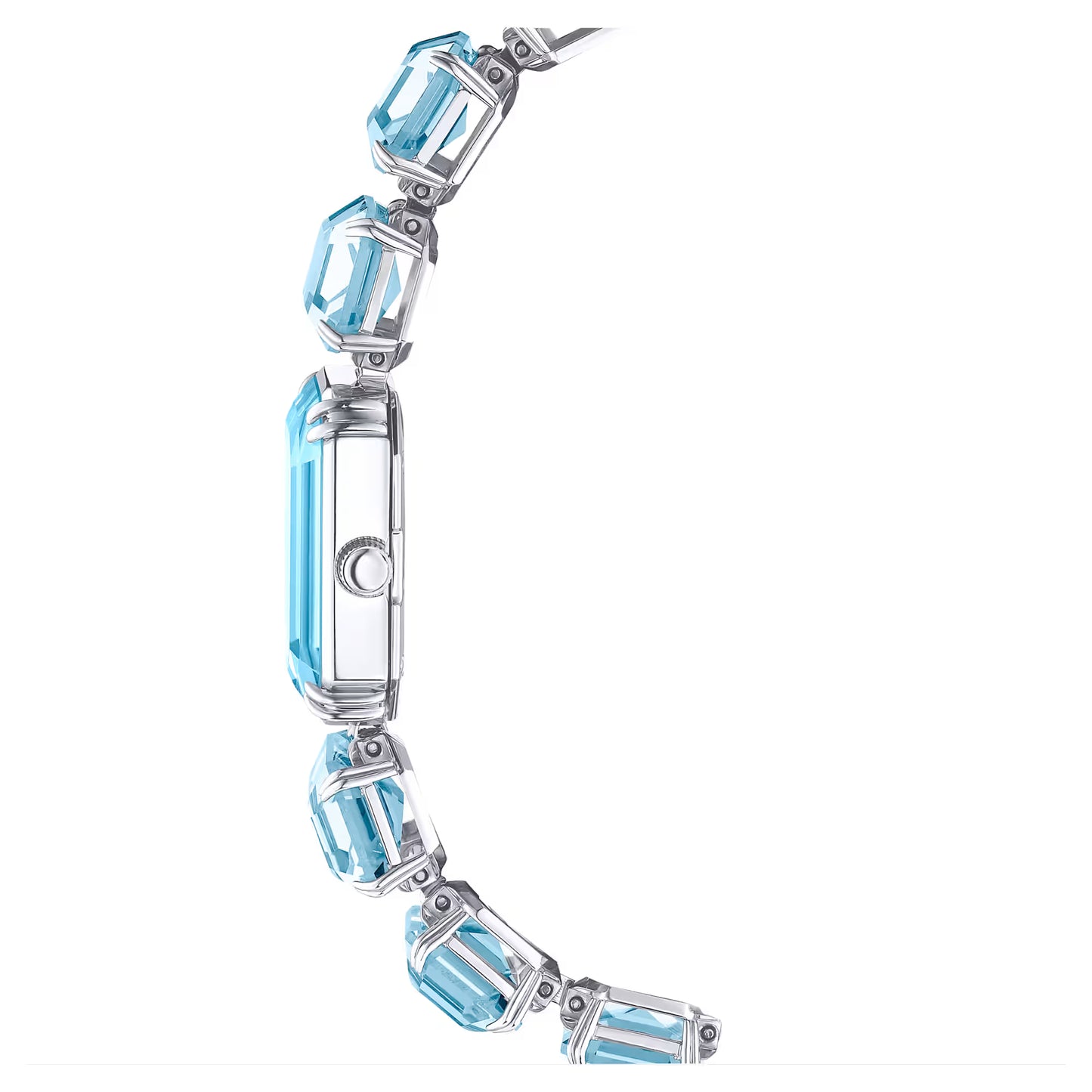 Watch, Octagon cut bracelet, Blue, Stainless steel
