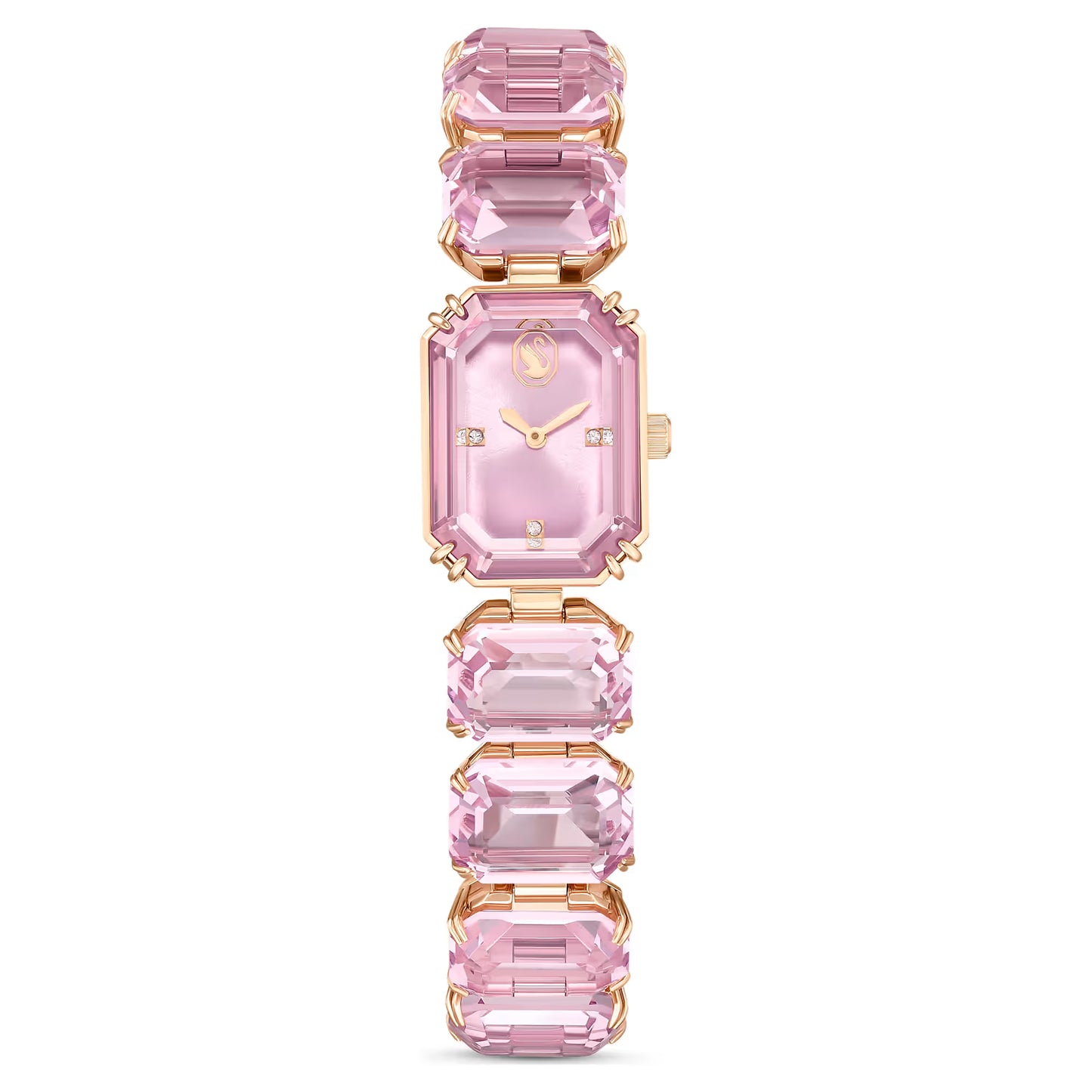 Watch, Octagon cut bracelet, Pink, Rose gold-tone finish