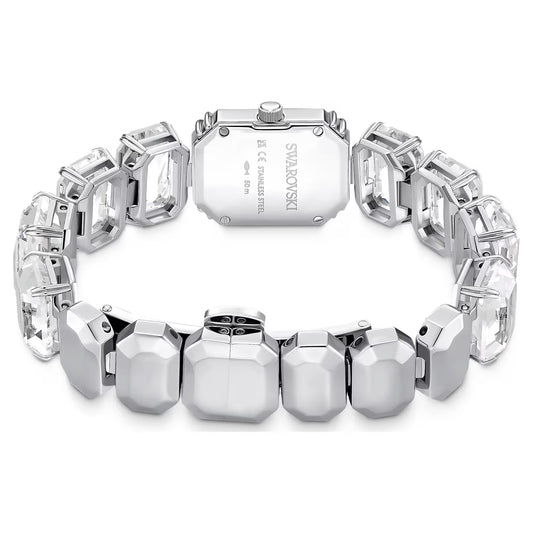Watch Octagon cut bracelet, White, Stainless steel