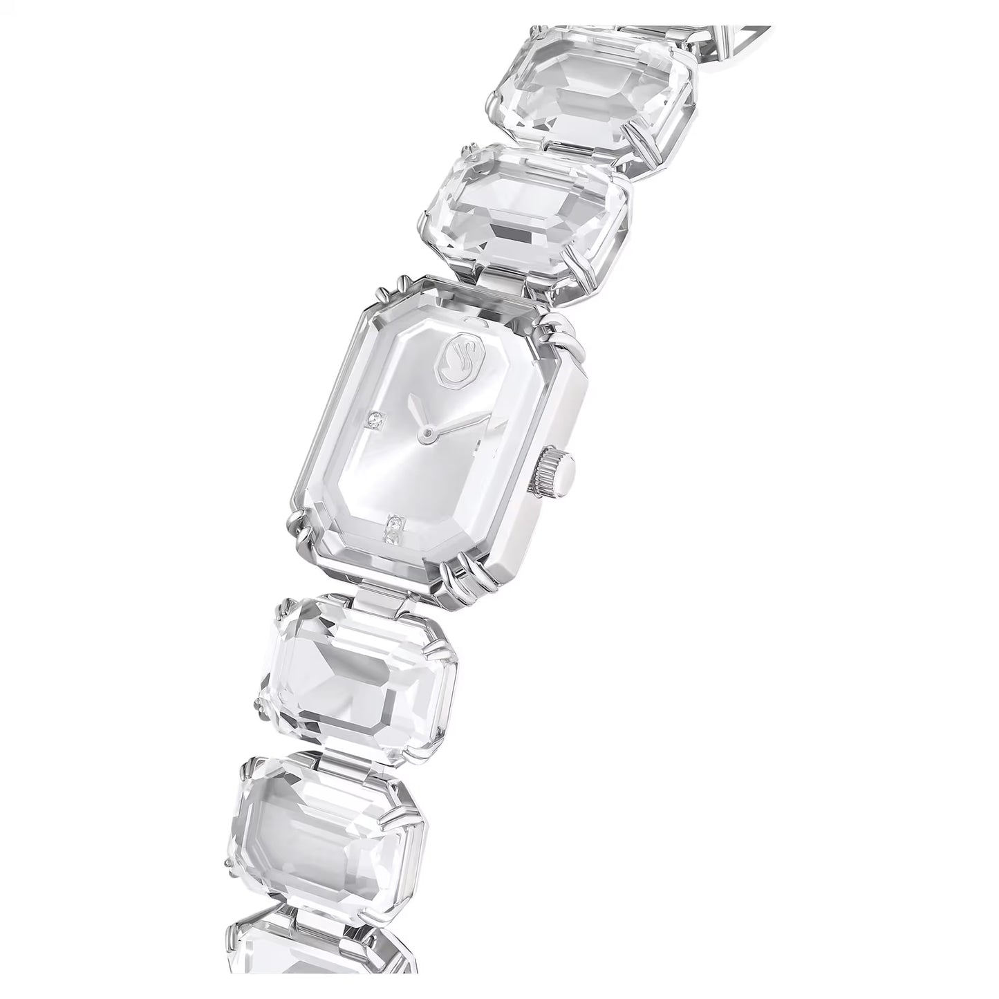 Watch Octagon cut bracelet, White, Stainless steel