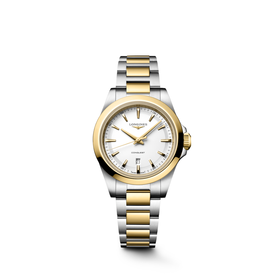 Conquest 30mm Stainless Steel and Yellow PVD Quartz Watch