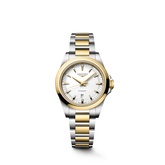 Conquest 30mm Stainless Steel and Yellow PVD Quartz Watch