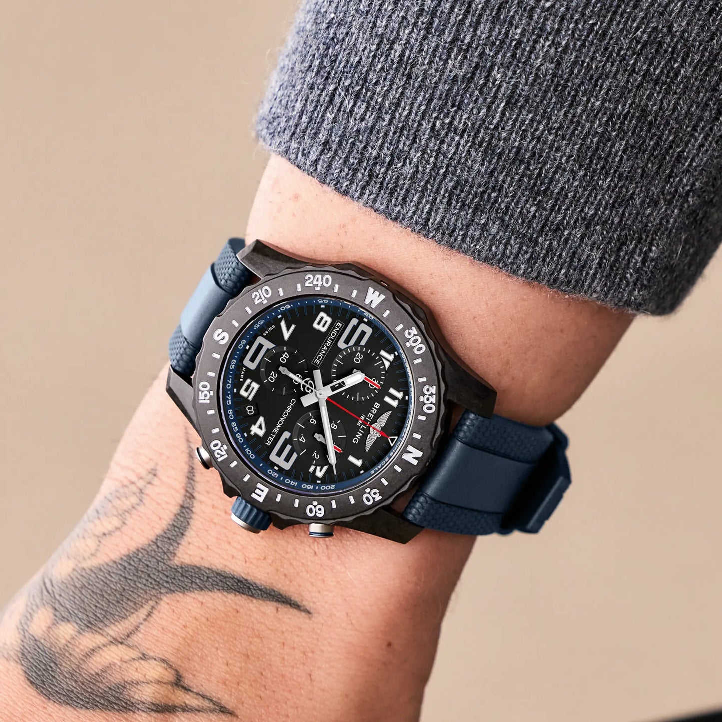Endurance Pro 44 Chronograph | 44mm Breitlight® Case Blue Strap