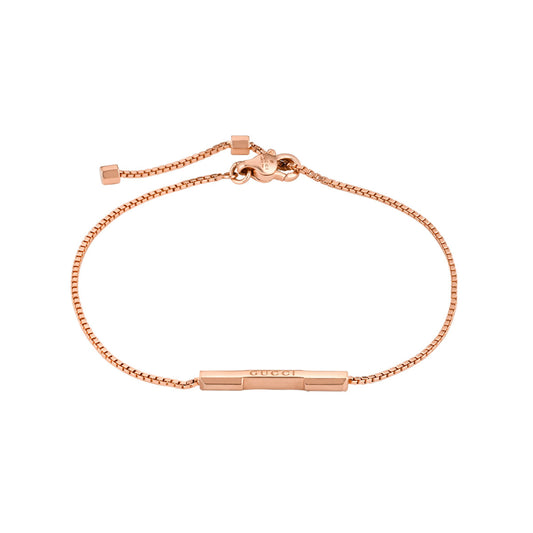 GUCCI 18ct Rose Gold Link to Love Bar Bracelet