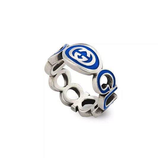 Interlocking Enamel GUCCI Ring 9mm