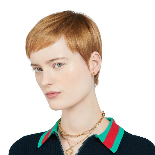 GUCCI Interlocking Large 18ct Yellow Gold Earrings