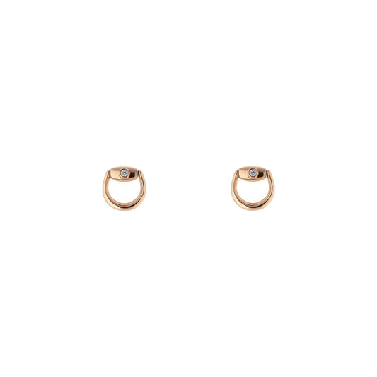 GUCCI Horsebit 18ct Rose Gold Stud Earrings